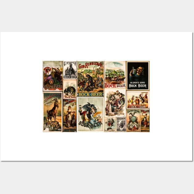 Vintage Bock Beer Posters Collage Wall Art by JimDeFazioPhotography